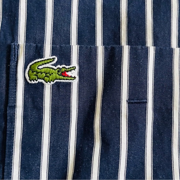 Lacoste Blue & White Stripe Shirt - Picture 4 of 5
